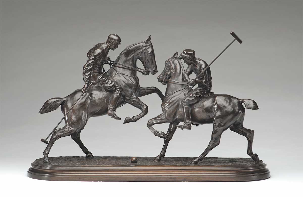 Sculpture of polo players