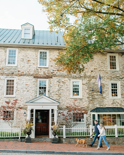 Engagement Photo outside The Red Fox